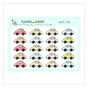 MM108 MICRO Manny Car Planner Stickers - Manny Micro Collection