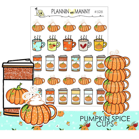 528 PUMPKIN SPICE CUP Planner Stickers - Fallin for Fall Collection
