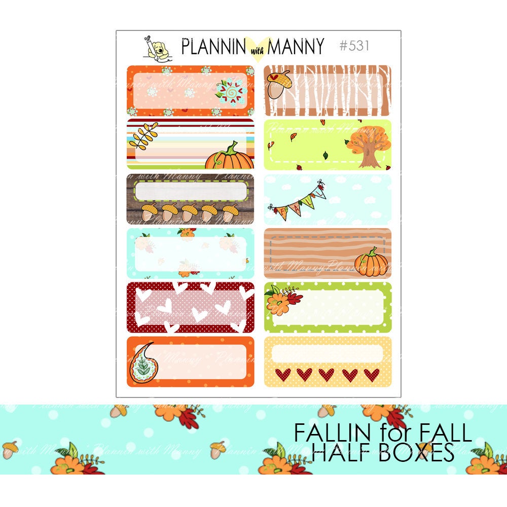 531 FALLIN FOR FALL HALF BOX Planner Stickers - Fallin for Fall Collection