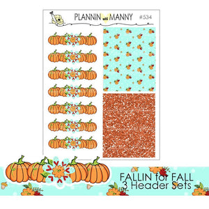 534 FALL PUMPKIN HEADER Planner Stickers - Fallin for Fall Collection