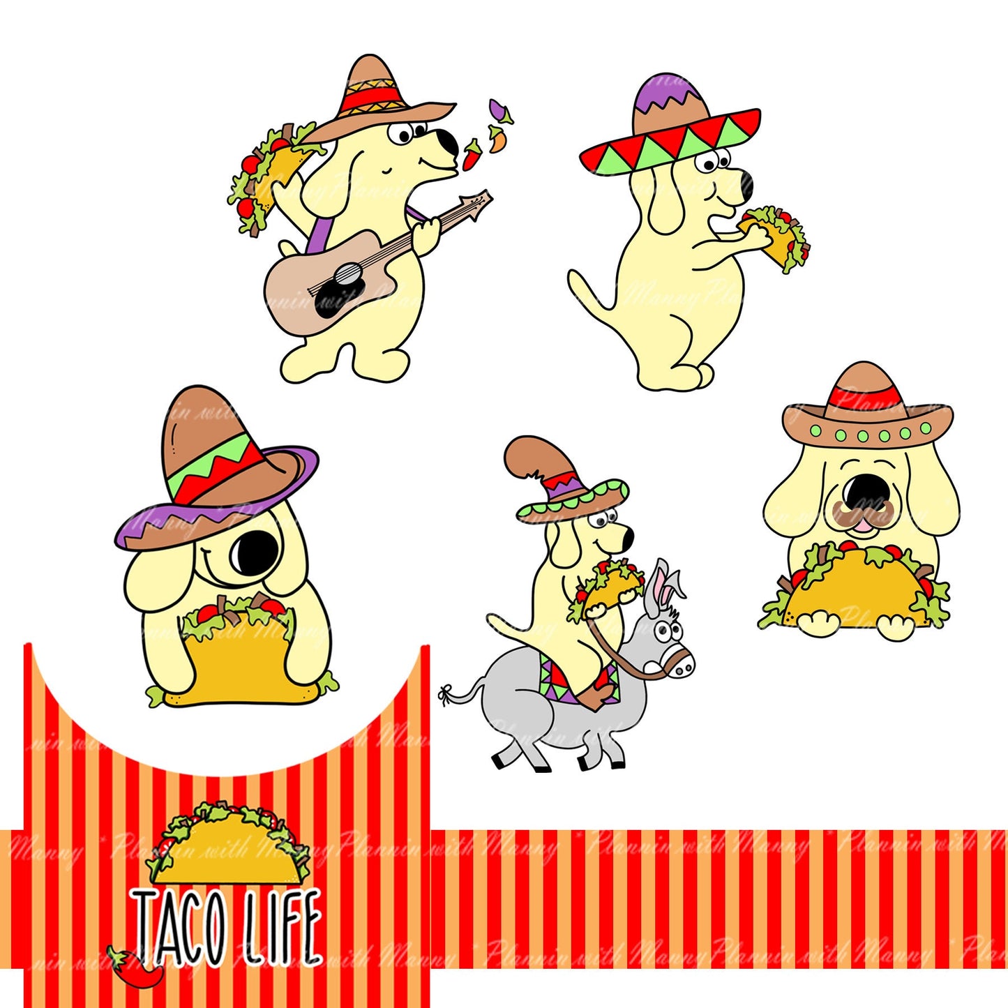 H224 HOBONICHI Weekly Planner Stickers - Taco Life Collection