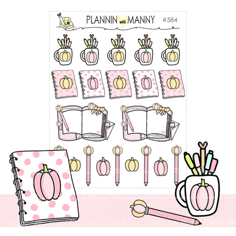 584 Pink Pumpkin Planner Stickers