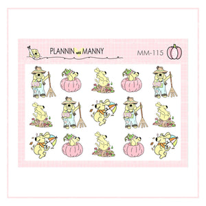 MM115 MICRO Fall Character Planner Stickers - Pretty In Pink Fall Collection