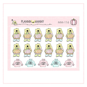 MM116 MICO Fall Pumpklin Manny Planner Stickers- Pretty in Pink Fall Collection