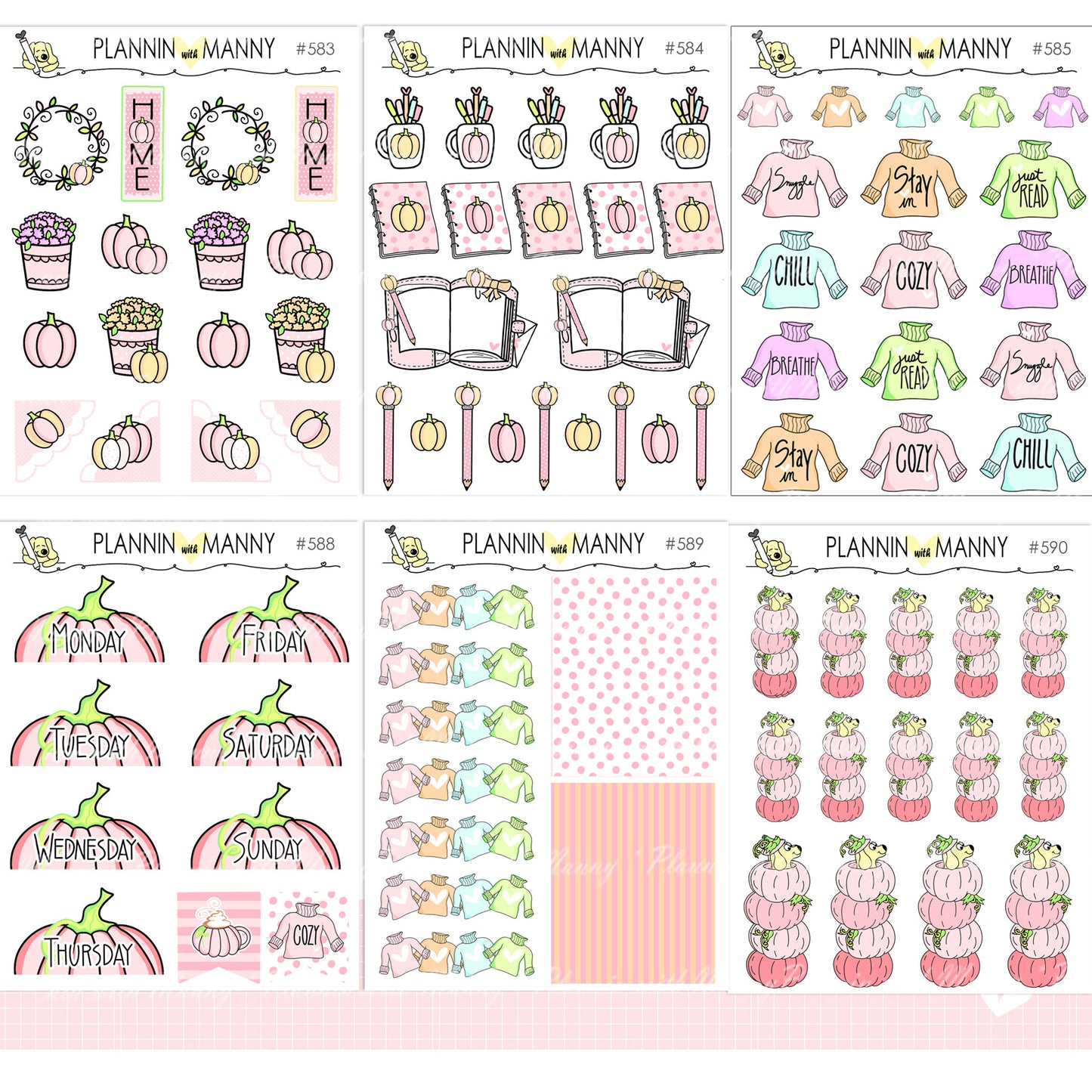 620 VERTCIAL MEGA Kit Planner Stickers - Pretty in Pink Collection