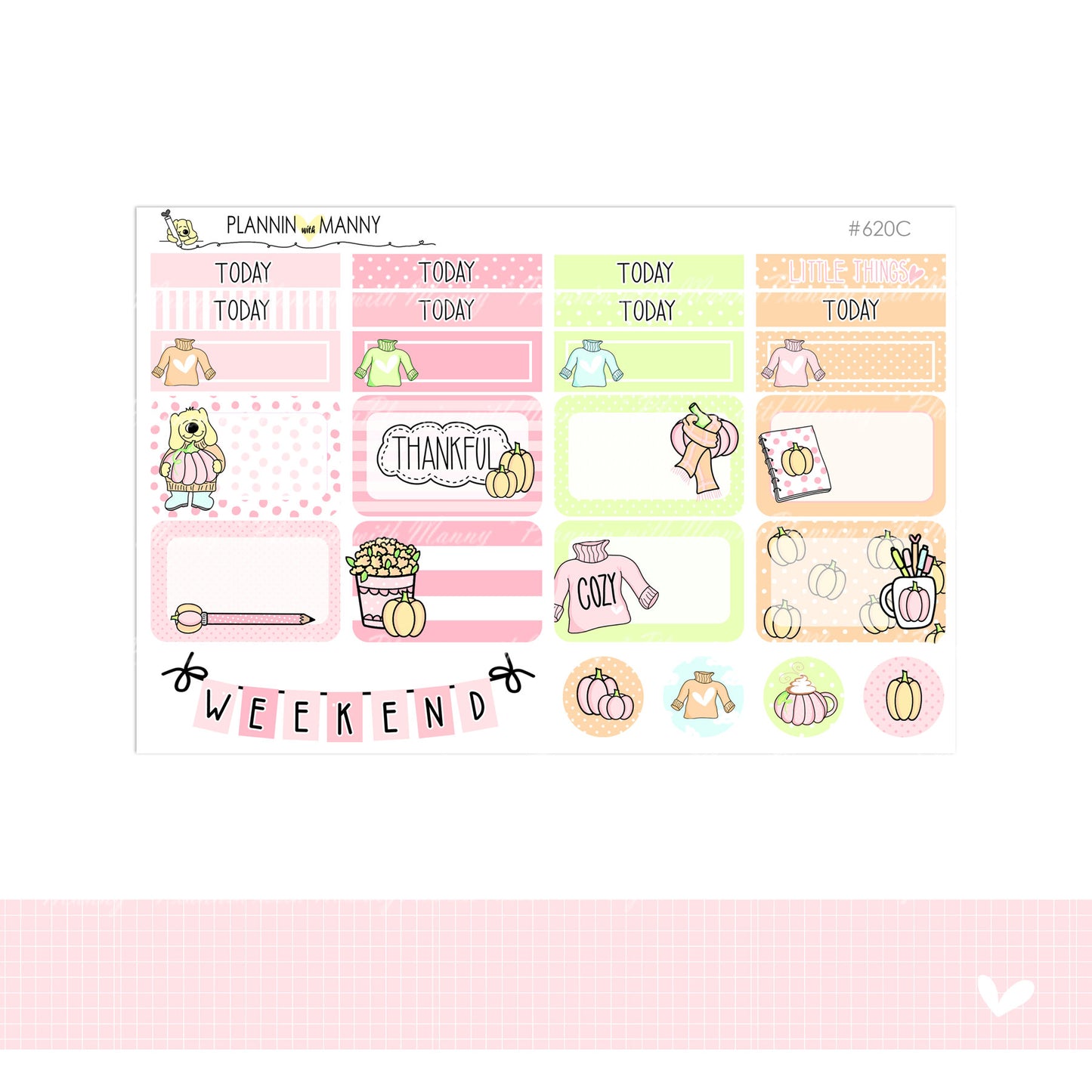 620 VERTCIAL MEGA Kit Planner Stickers - Pretty in Pink Collection