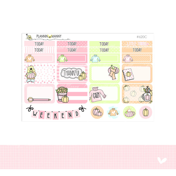 620 VERTCIAL MEGA Kit Planner Stickers - Pretty in Pink Collection