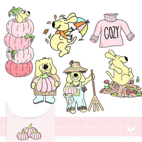 H225 HOBONICH Weekly Planner Stickers -Pretty in Pink Fall Collection