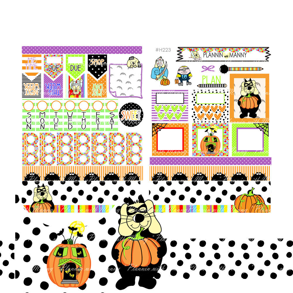H223 HOBONICHI Weekly Planner Stickers - Spook City Collection