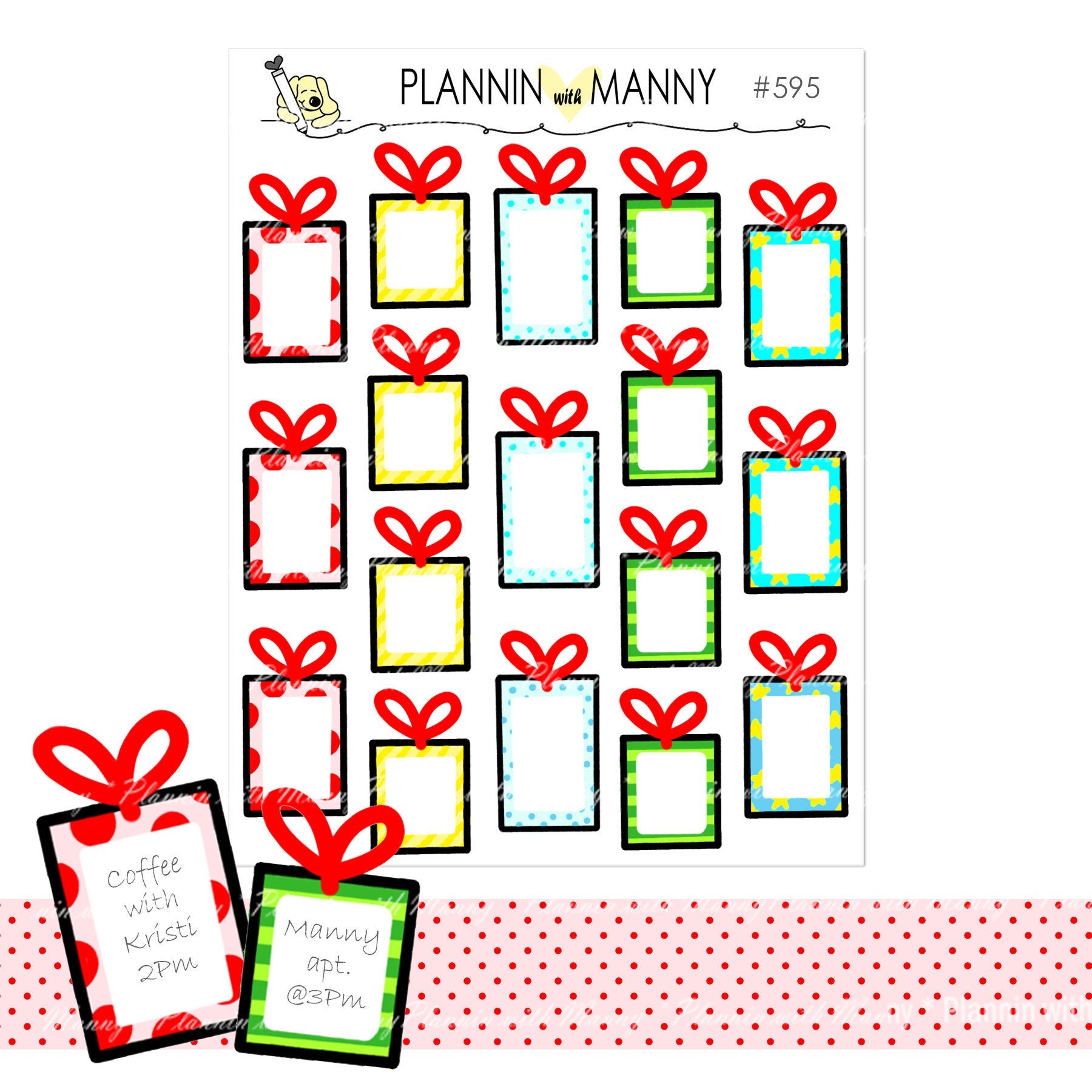 595 Mini Christmas Present Planner Stickers - Going Green Collection