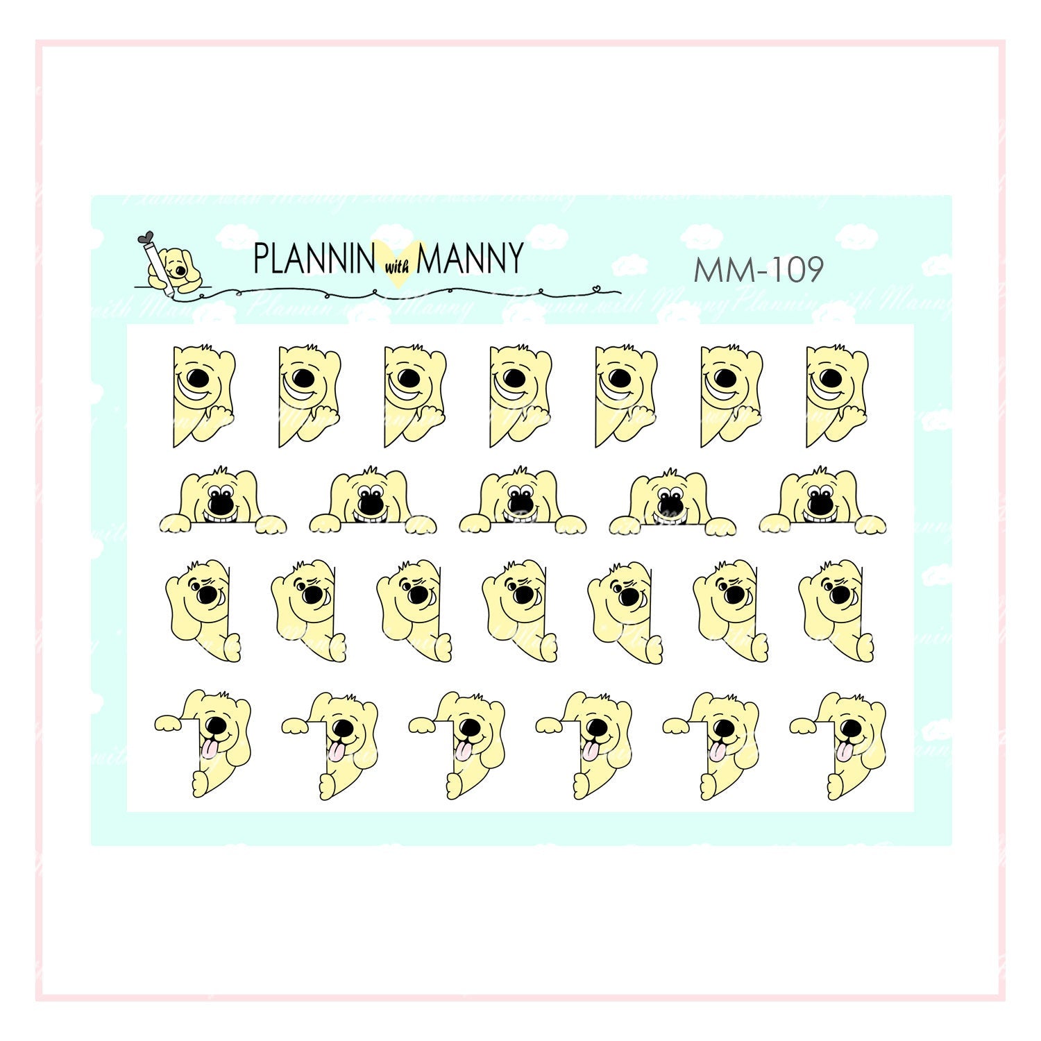 mm109 MICRO Manny Mini Peek A Boo Planner Stickers - Manny Micro Colle –  Plannin with Manny