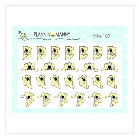 mm109 MICRO Manny Mini Peek A Boo Planner Stickers - Manny Micro Collection
