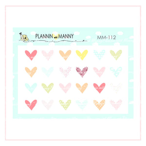 mm112 MICRO Heart Planner Stickers - Manny Micro Collection