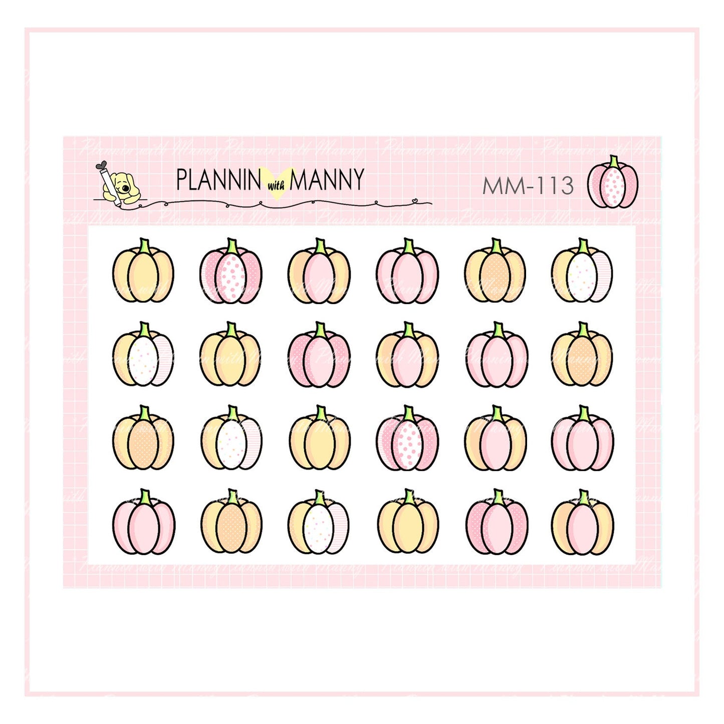 mm113 - mm118 MICRO Pretty in Pink Fall Collection Planner Sticker Set