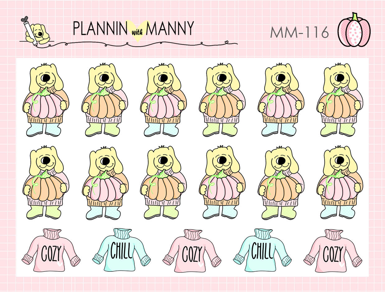 mm113 - mm118 MICRO Pretty in Pink Fall Collection Planner Sticker Set