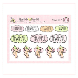 MM117 MICRO Thankful Planner Stickers - Pretty in Pink Fall Collection