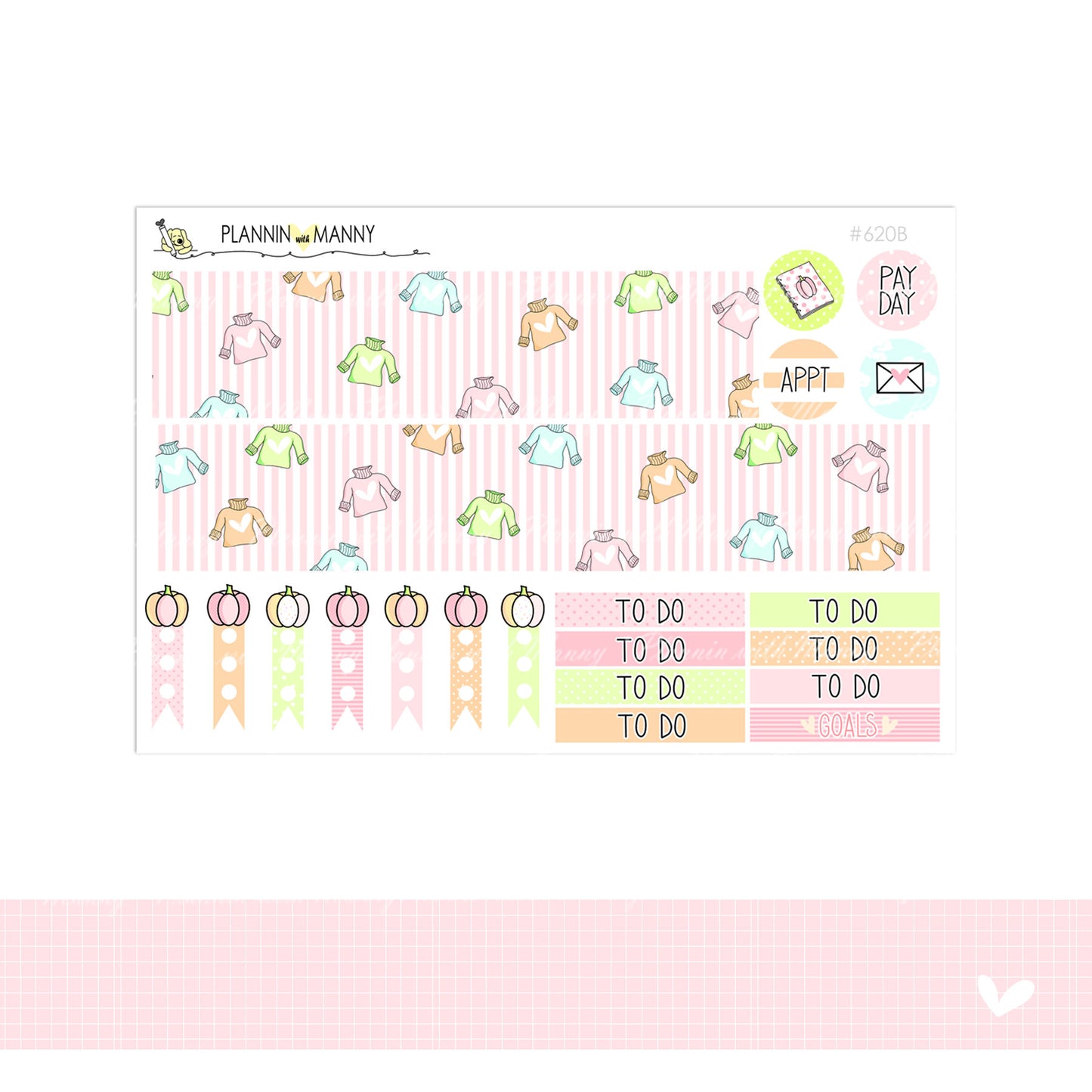 620 VERTCIAL MEGA Kit Planner Stickers - Pretty in Pink Collection