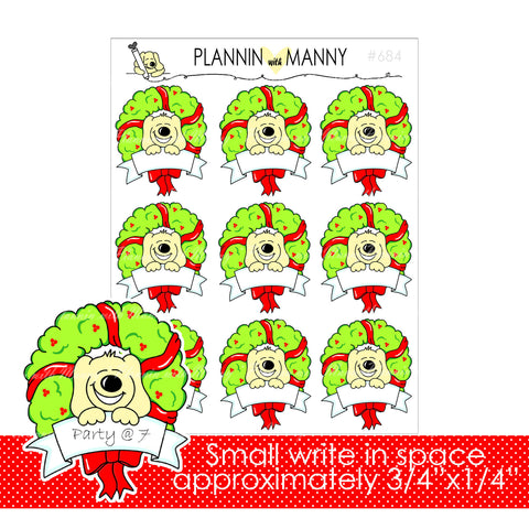 684 Christmas Wreath Planner Stickers