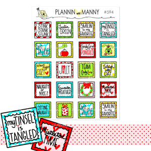 594 Grinchy Square Planner Stickers - Going Green Collection