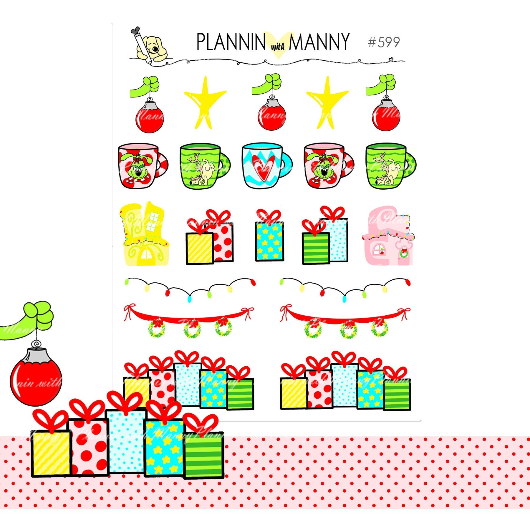 599 Whoville Deco Planner Stickers - Going Green Collection