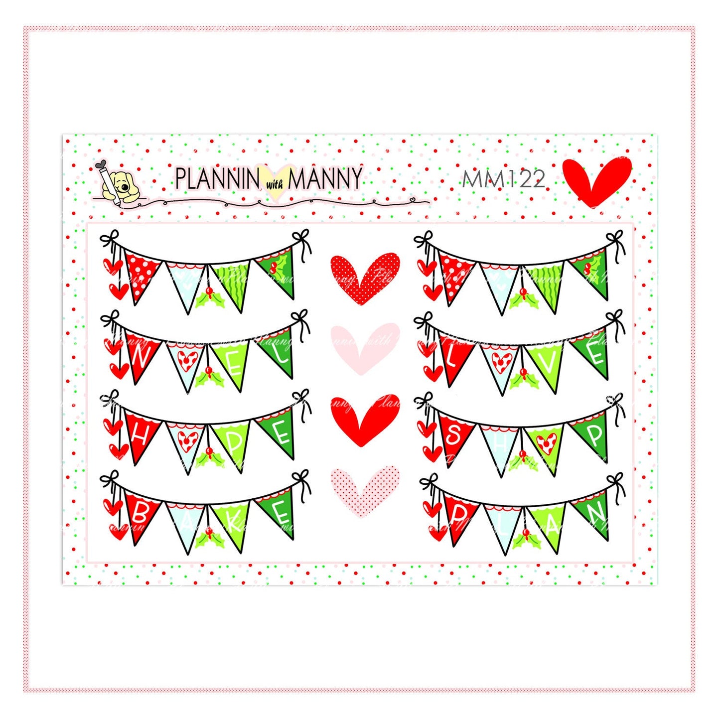 MM122 MICRO Christmas Banner Planner Stickers- Jolly Collection