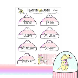 706 SNOW DAY DATE Cover Planner Stickers - Snow Days Collection