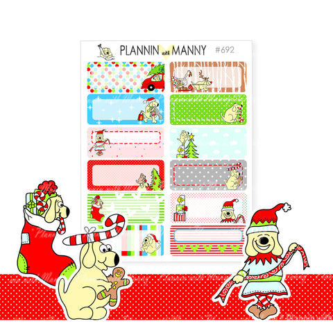 689 Half Box Merry Manny Christmas Stickers