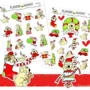 686 687 Assorted Manny Christmas Planner Stickers
