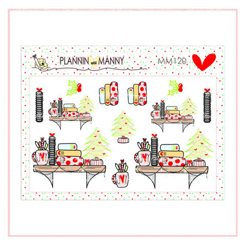 MM120 MICRO Christmas Shelf Planner Stickers - Jolly Collection