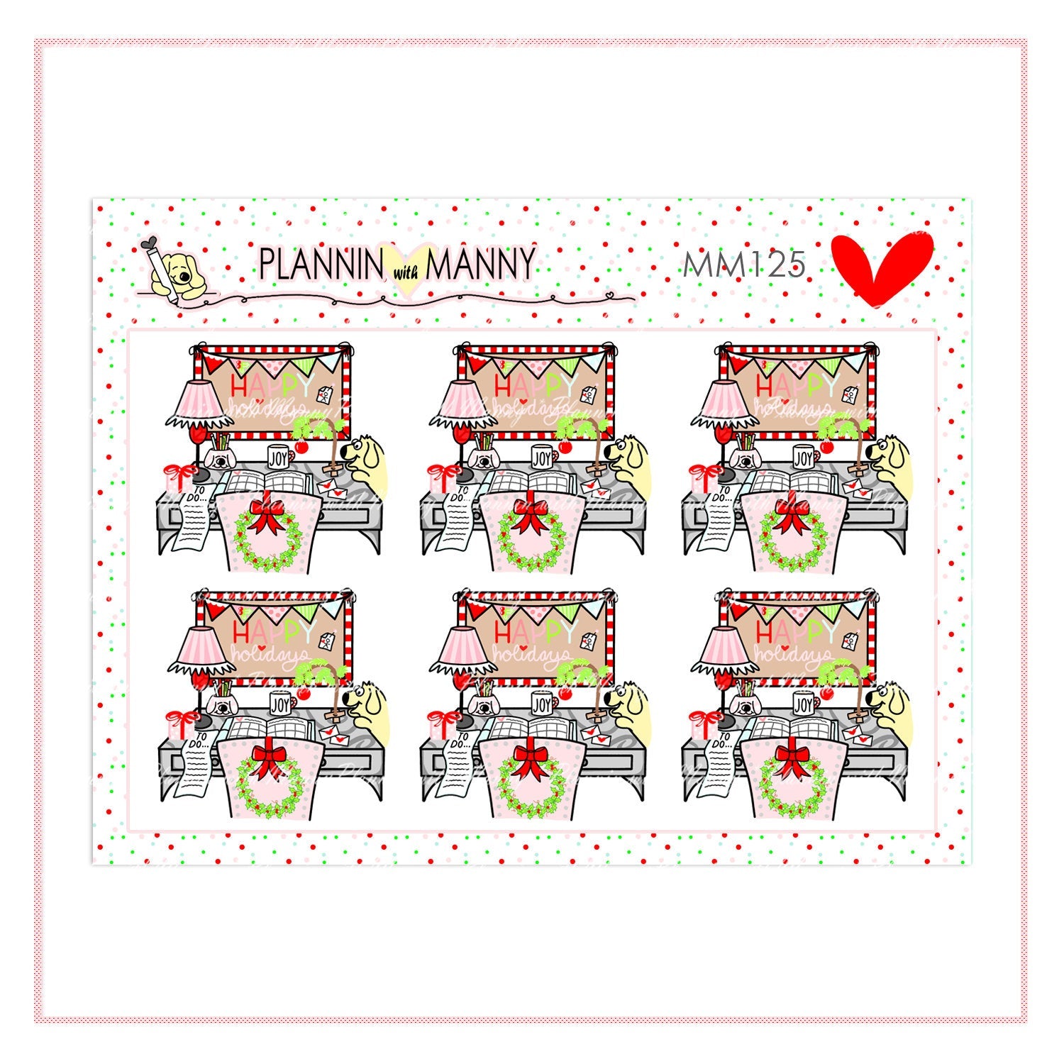 MM125 MICRO Chrismtas Desk Planner Stickers - Jolly Collection