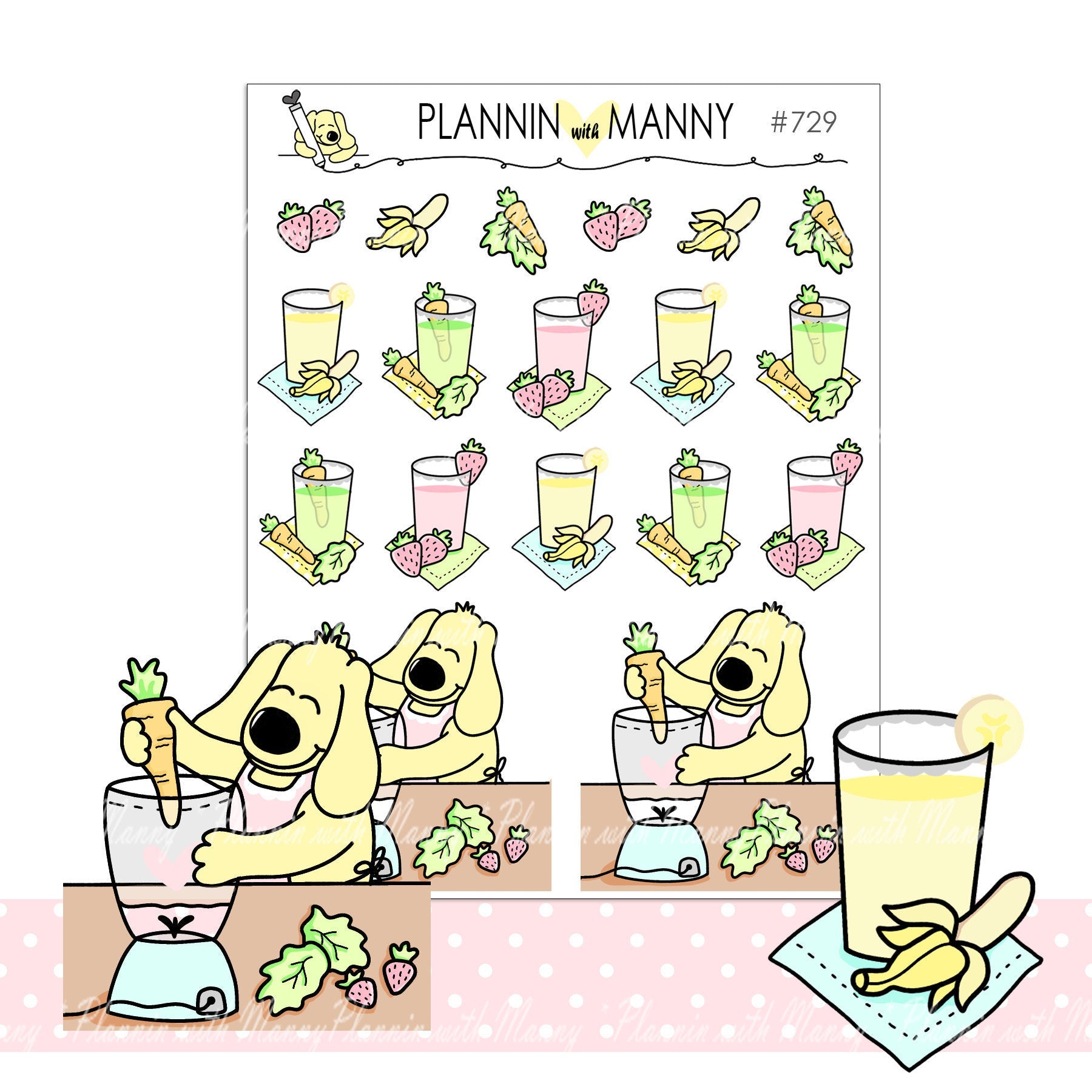 729 Fruit Smoothie Planner Stickers