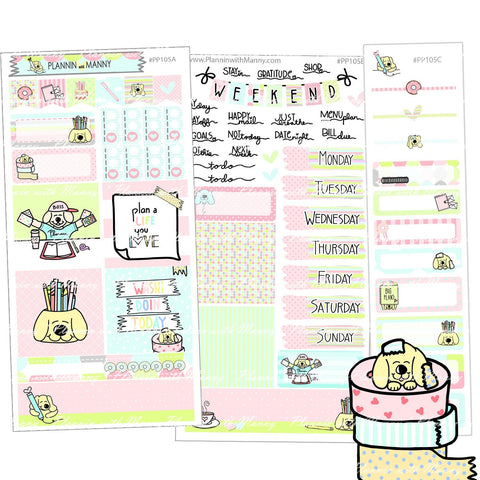 PP105, PP Weeks Weekly Kit - Planner Manny Collection