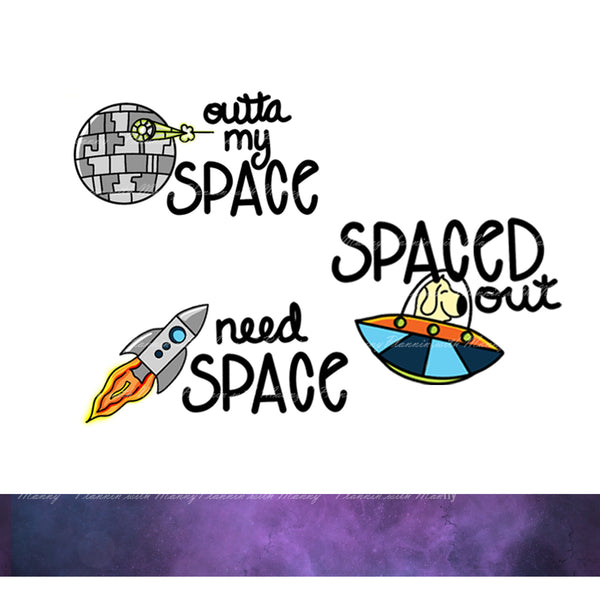698 Space Sayings and Deco Planner Stickers- Feeling the Force Collection