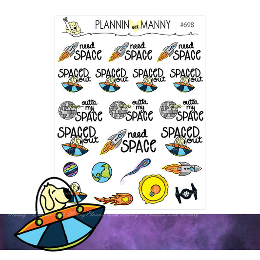 698 Space Sayings and Deco Planner Stickers- Feeling the Force Collection