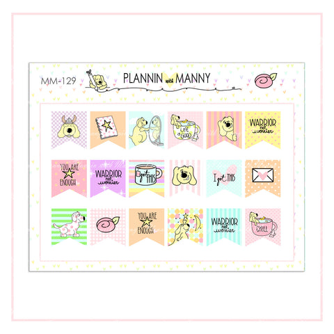 MM129 MICRO Flag Planner Stickers - Manny Wishes Collection