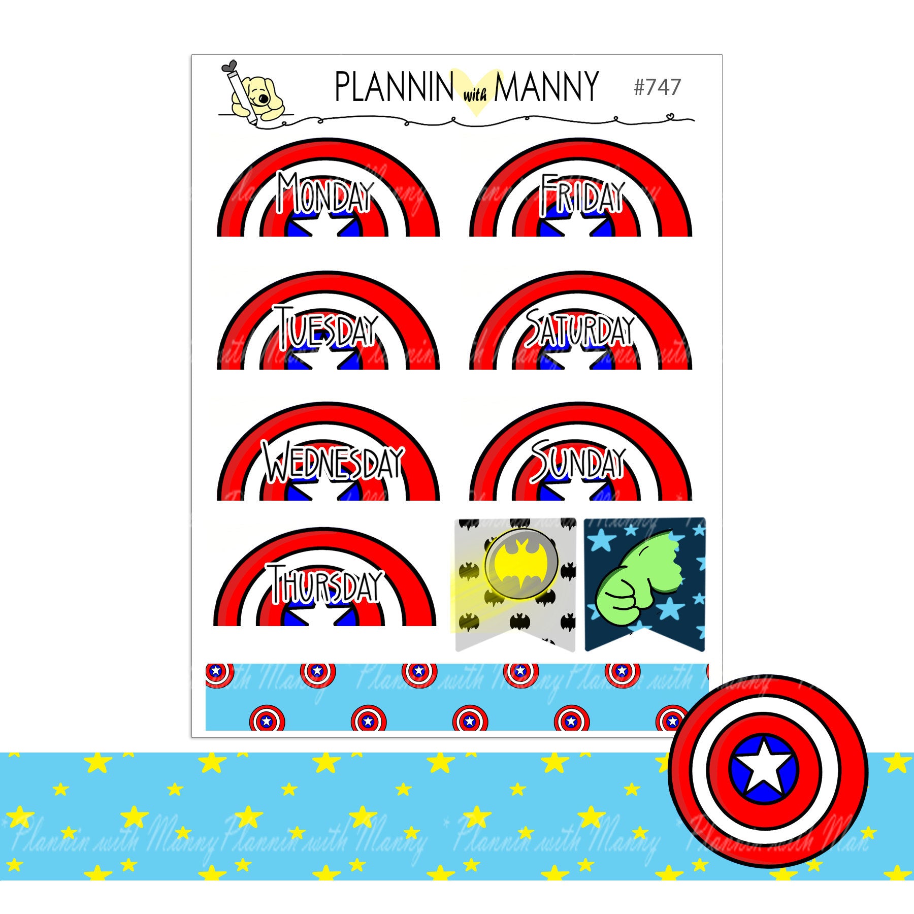 747 PUPPY POWER DATE Cover Planner Stickers