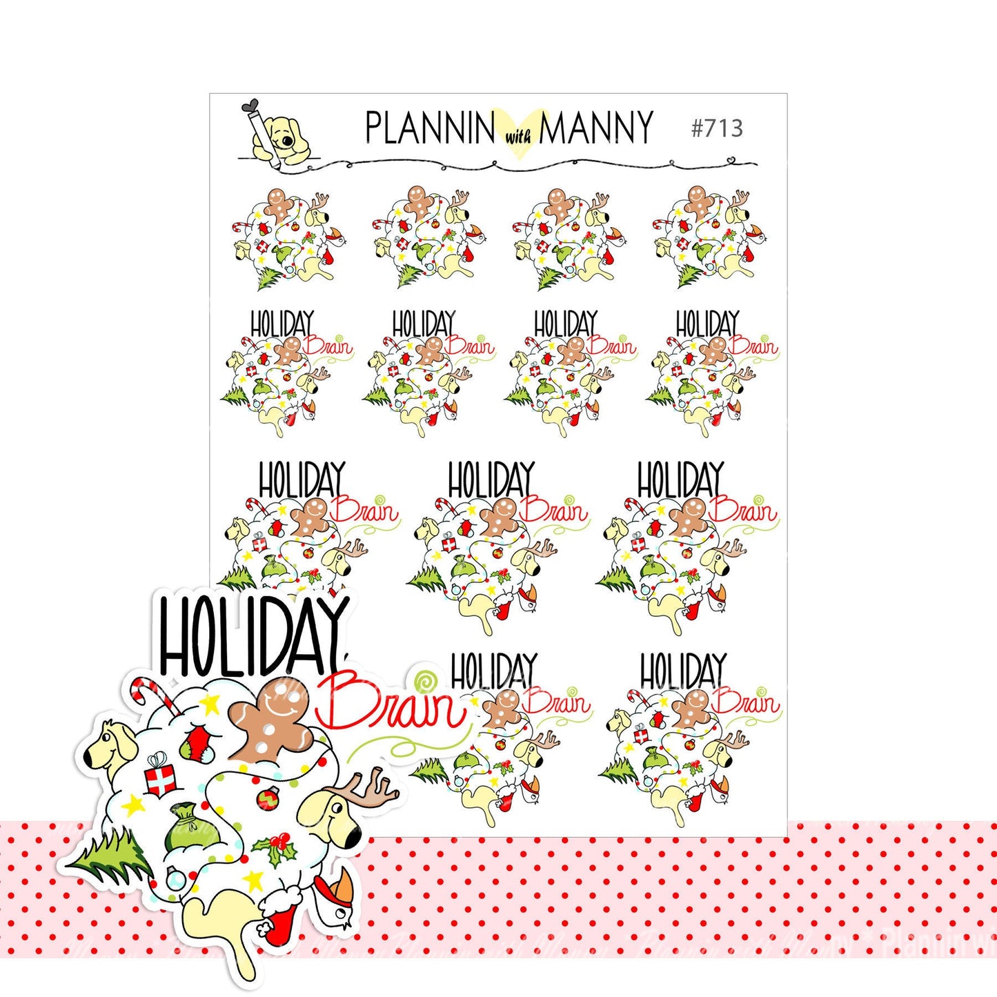 713 Holiday Brain Planner Stickers