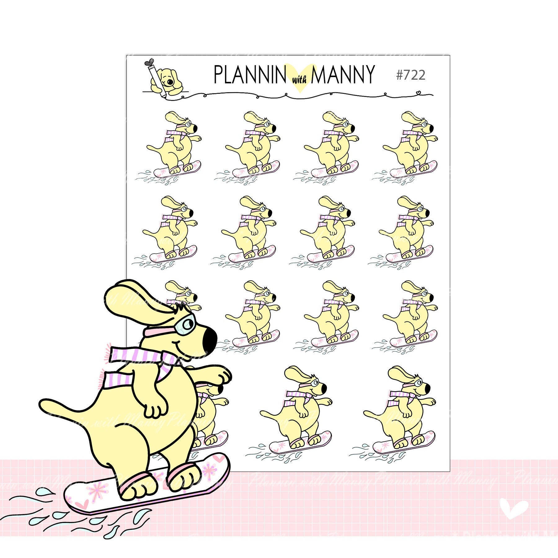 722 Snowboading Planner Stickers - Snow Much Fun Collection