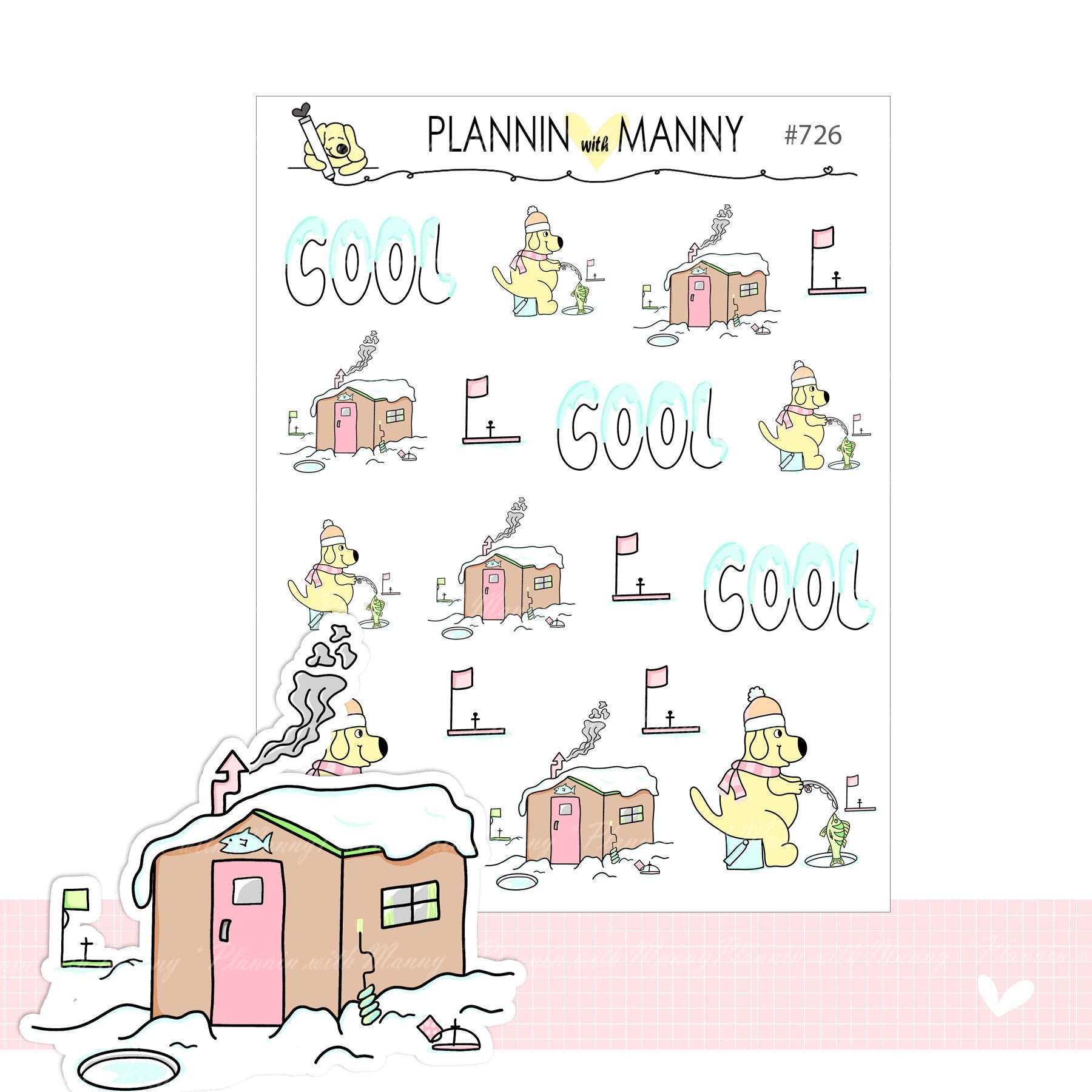 726 Ice Fishing Planner Stickers