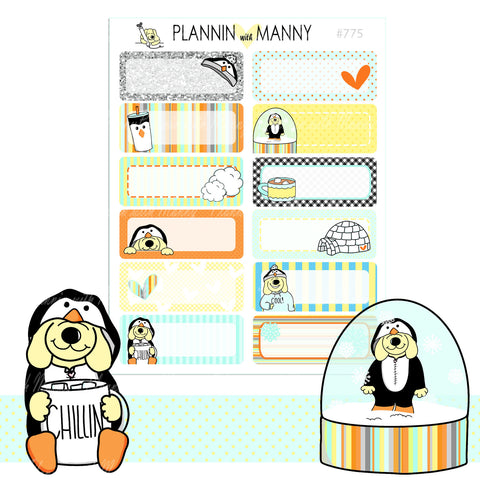 775 Penguin Life Half Box Planner Stickers- Penguin Life Collection