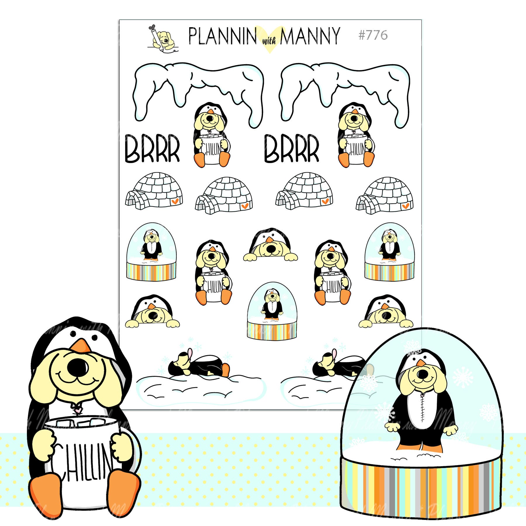 776 Penguin Ice Planner Stickers - Penguin Life Collection