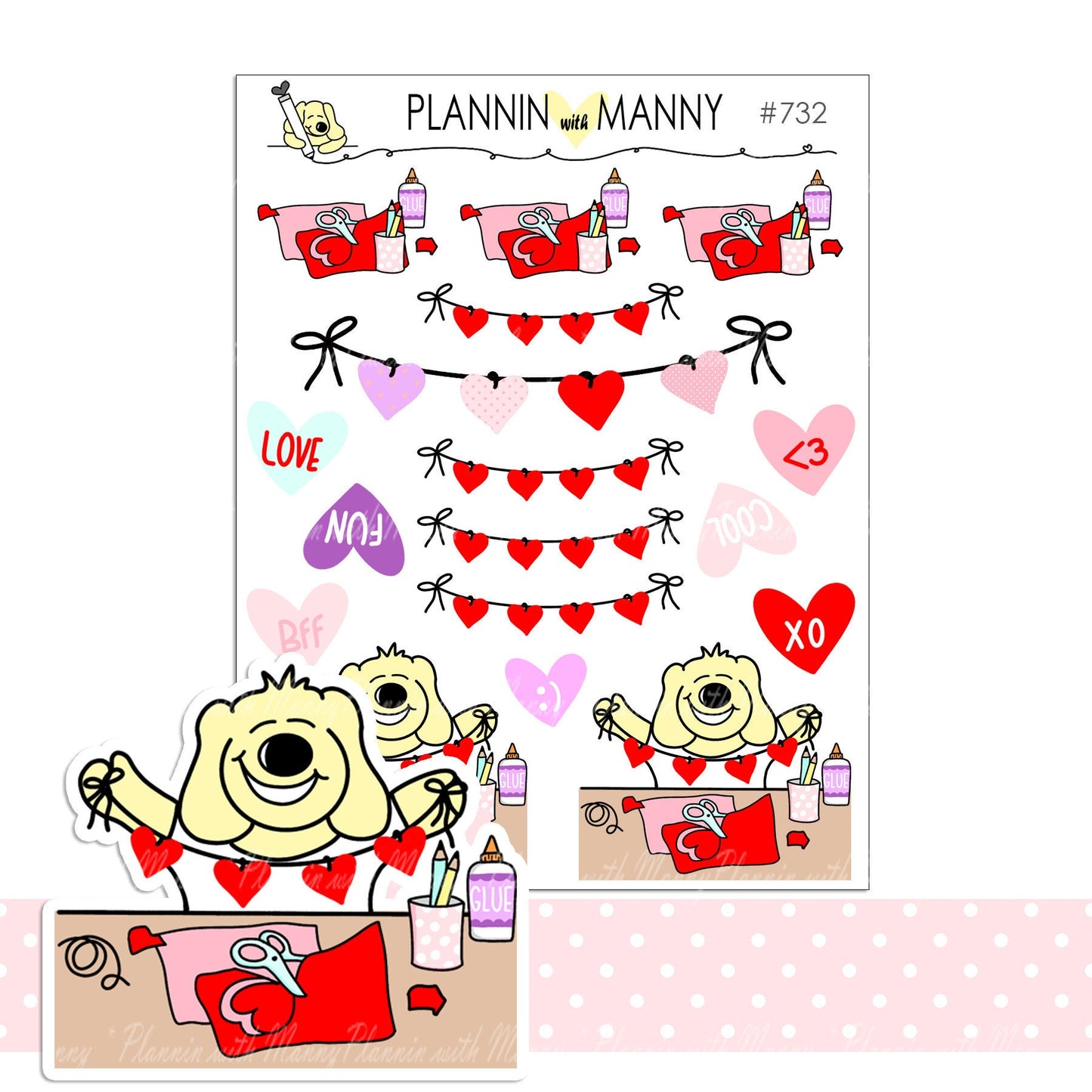 732- PAPER CRAFTING Planner Stickers,Valentine Planner Stickers, Heart Planner Stickers, Craft Planner Stickers, Paper Craft Stickers,Diecut