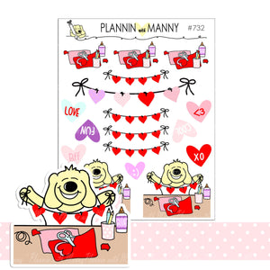 732- PAPER CRAFTING Planner Stickers,Valentine Planner Stickers, Heart Planner Stickers, Craft Planner Stickers, Paper Craft Stickers,Diecut