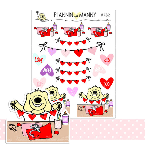 732- PAPER CRAFTING Planner Stickers,Valentine Planner Stickers, Heart Planner Stickers, Craft Planner Stickers, Paper Craft Stickers,Diecut