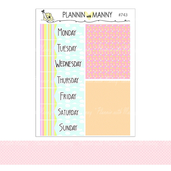 783, Spring Doodle Date Covers plus 2 sets of 7 Header stickers