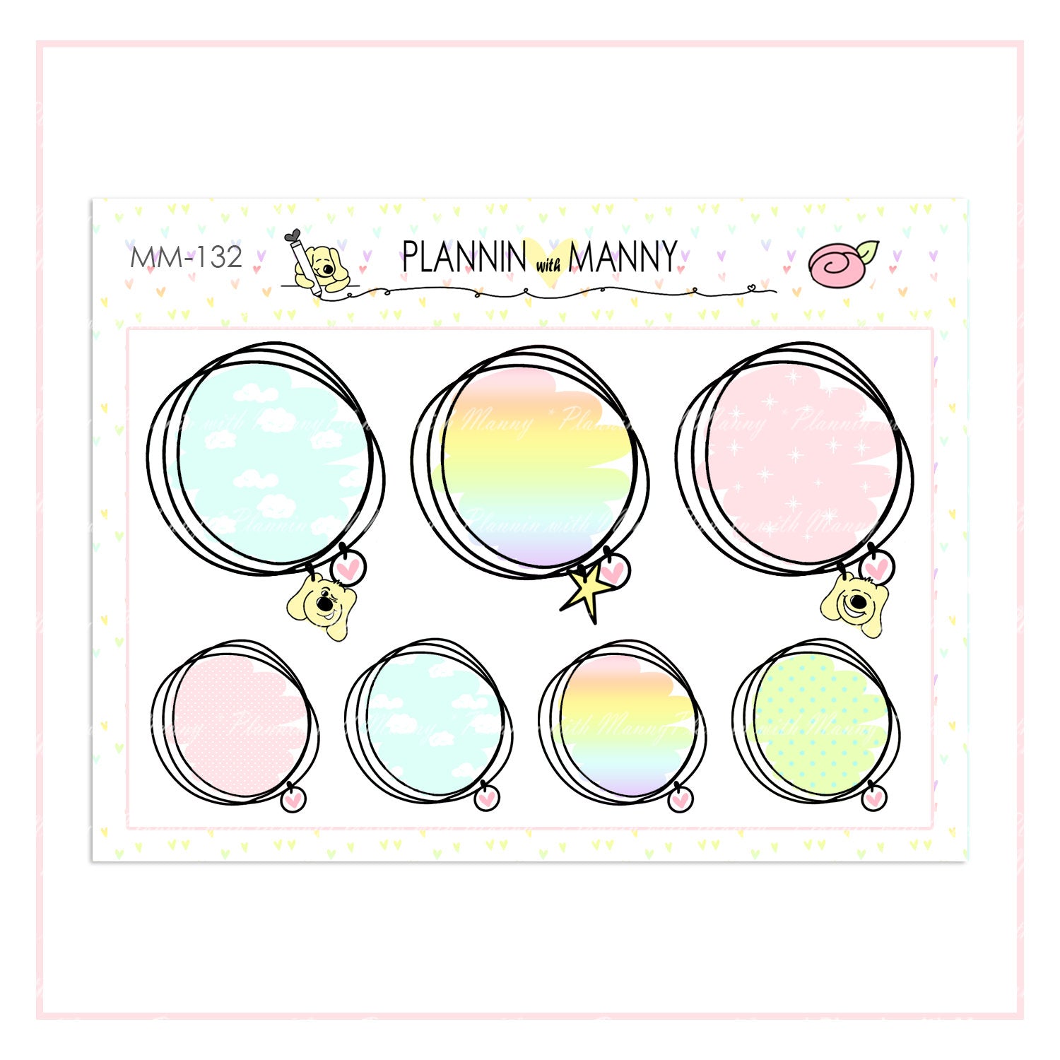 MM132 MICRO Alex and Manny Bracelet Write In Planner Stickers - Manny Wishes Collection