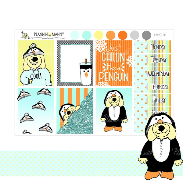 MK101 VERTICAL MINI Weekly Kit - Penguin Life Collection