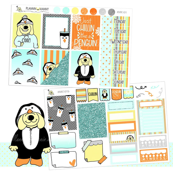 MK101 VERTICAL MINI Weekly Kit - Penguin Life Collection