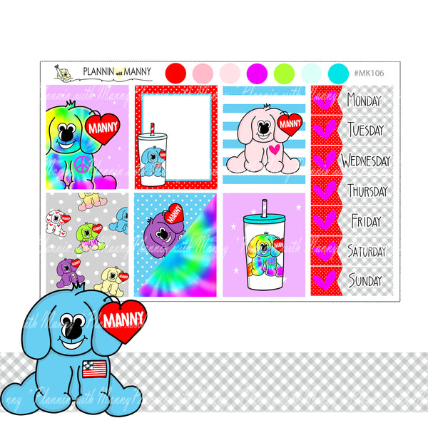 827 & 828 BEANIE BABY MANNY Stickers and Tumbler Stickers and Die Cuts