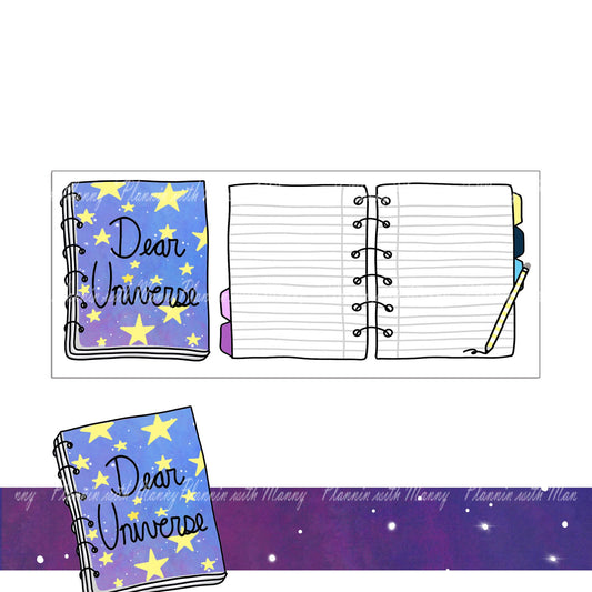 774,Dear Universe 3D Journal Planner Sticker,Foldable Planner Stickers, Celestial Planner Stickers, Hand Drawn Stickers